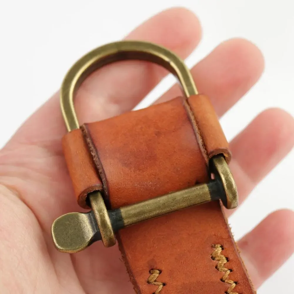 Lands End Womens Belt Size 34 Medium Tan Leather Vintage Snap Prong‎ Buckle Boho